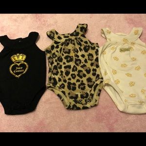 (3) Authentic Juicy Couture Baby Onesies